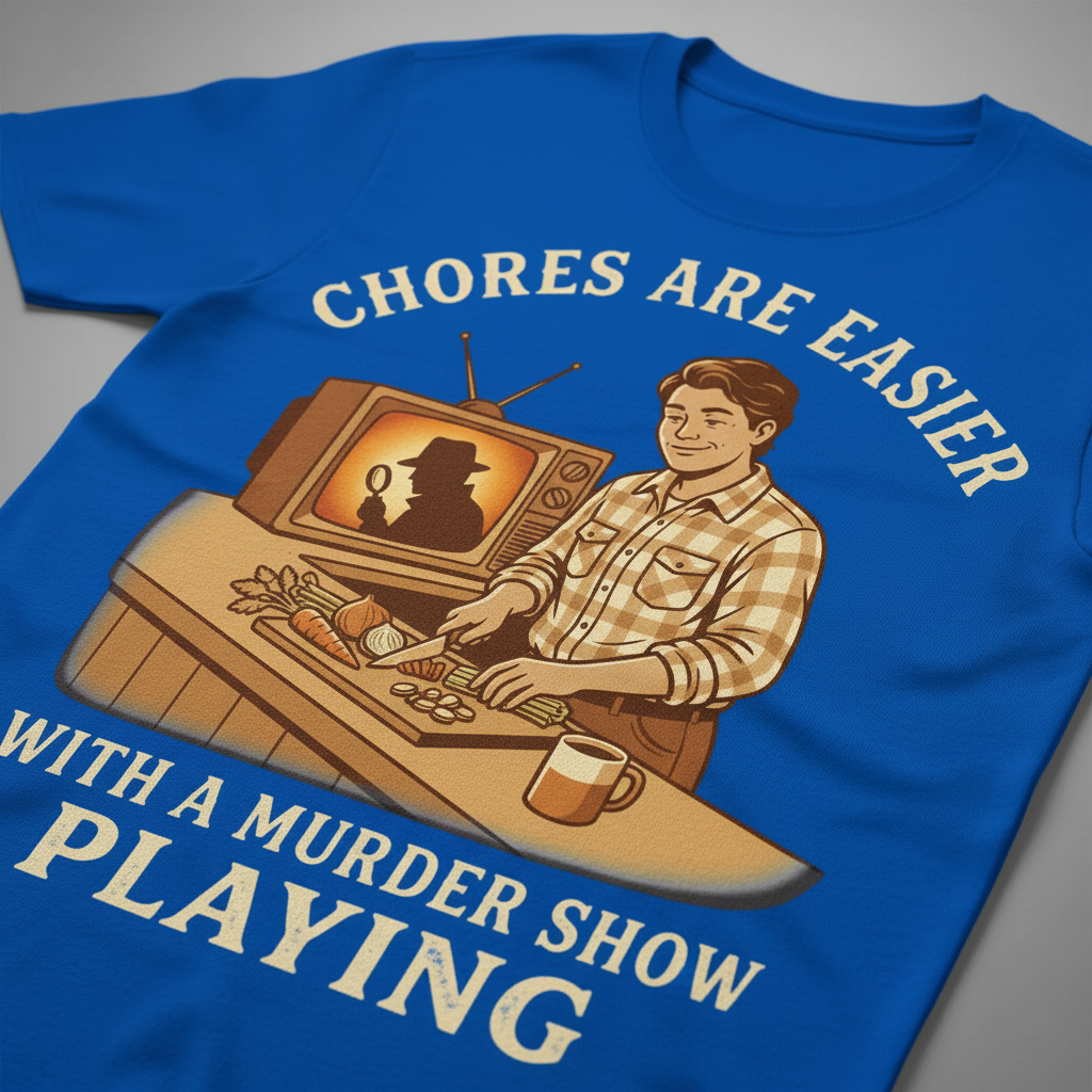 Chores Are Easier With a Murder Show Playing T-Shirt__detail
