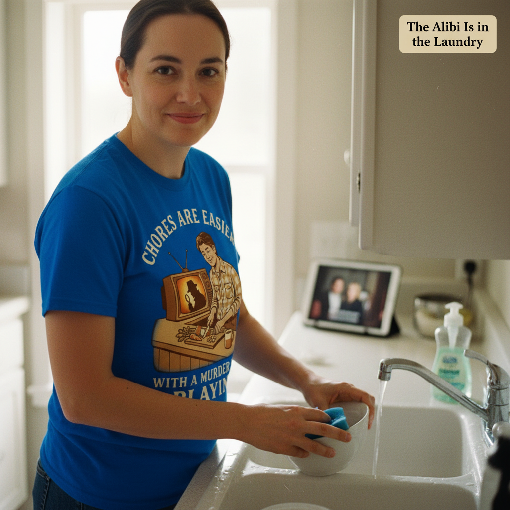 Chores Are Easier With a Murder Show Playing T-Shirt__use