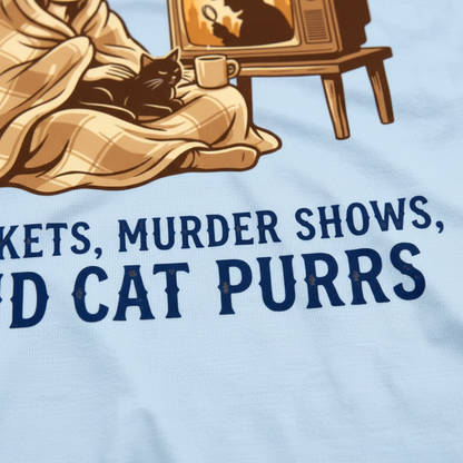 Cozy Murder Show Cat Lover T-Shirt__detail