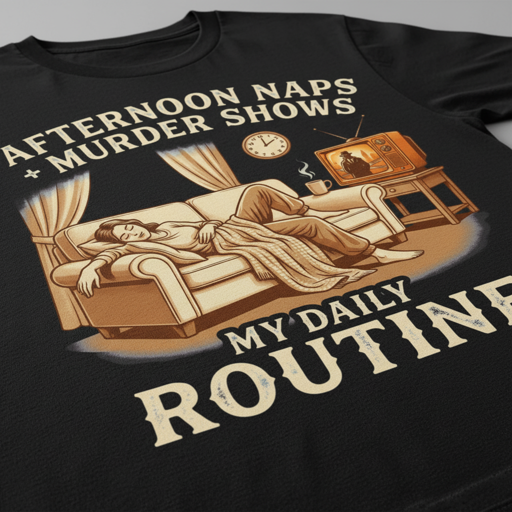 Afternoon Naps & Murder Shows Routine T-Shirt__detail