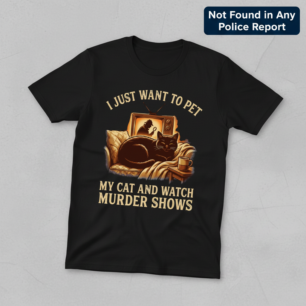 Pet My Cat & Watch Murder Shows T-Shirt__space