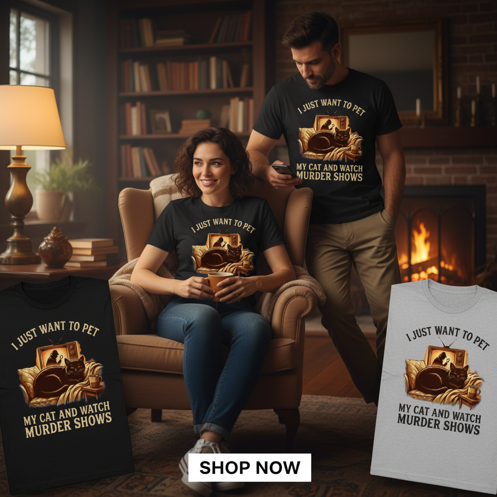 Pet My Cat & Watch Murder Shows T-Shirt_dual_lifestyle