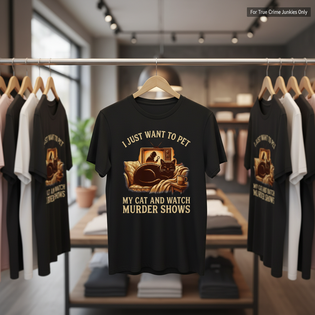 Pet My Cat & Watch Murder Shows T-Shirt_boutique_rack