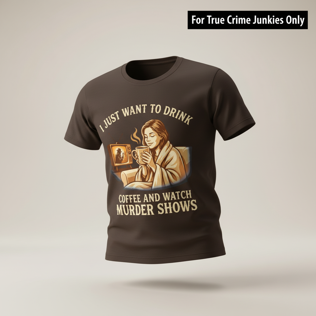 Coffee & Murder Shows Comfort T-Shirt_3d_float