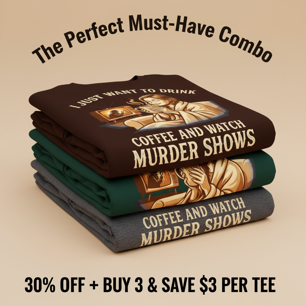 Coffee & Murder Shows Comfort T-Shirt_stacked_promotion