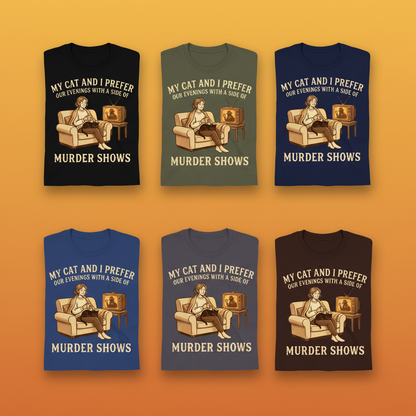 Cozy Murder Show Evenings T-Shirt_6color_grid