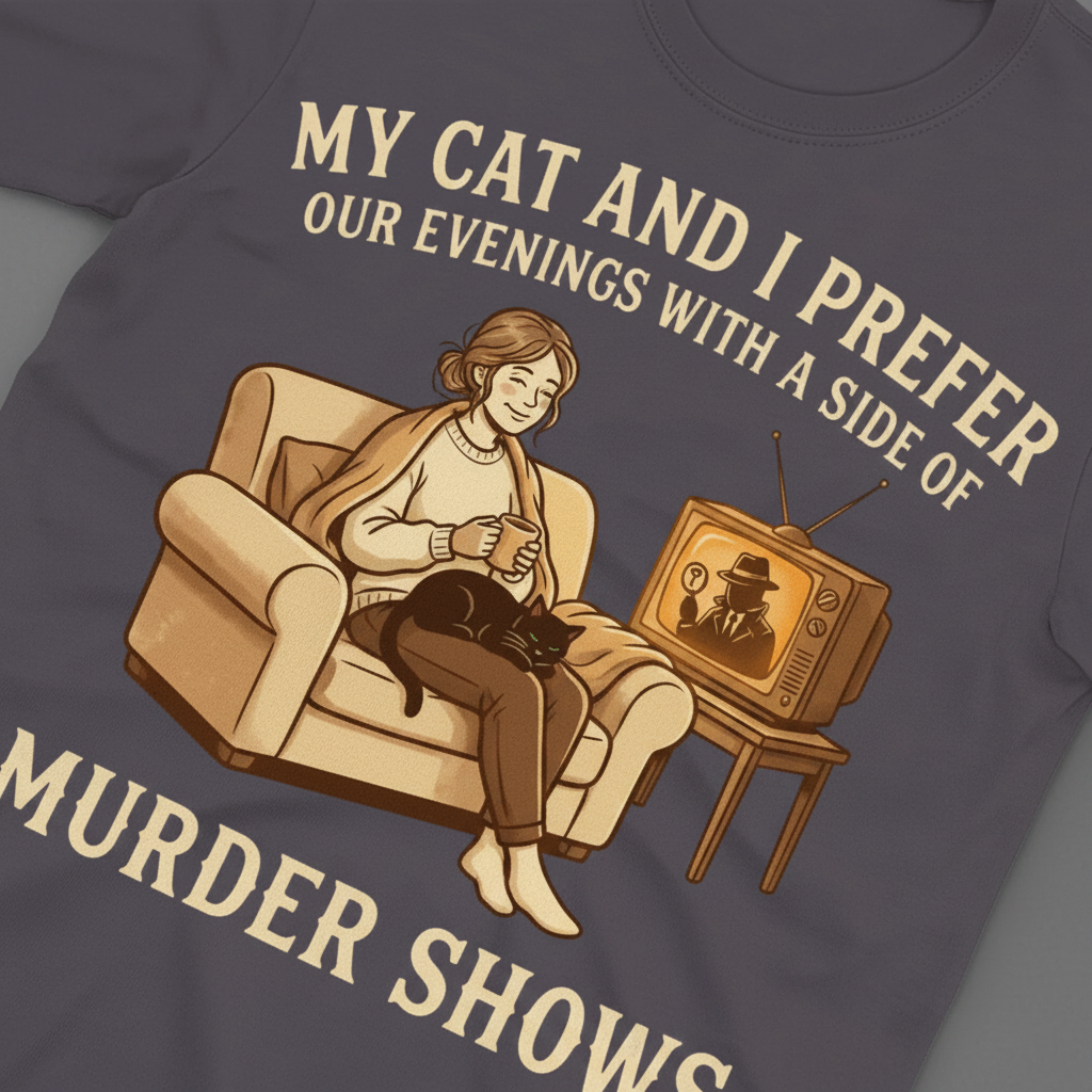 Cozy Murder Show Evenings T-Shirt_extreme_za