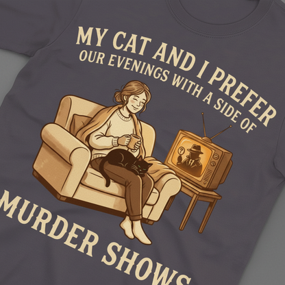 Cozy Murder Show Evenings T-Shirt_extreme_za
