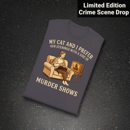 Cozy Murder Show Evenings T-Shirt_fold_tilt
