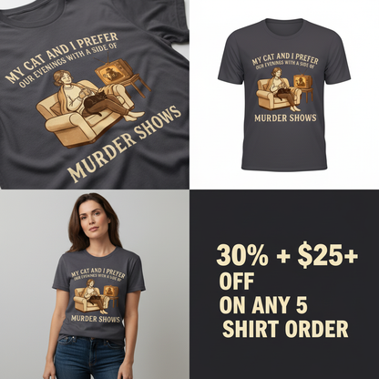 Cozy Murder Show Evenings T-Shirt_4_panel