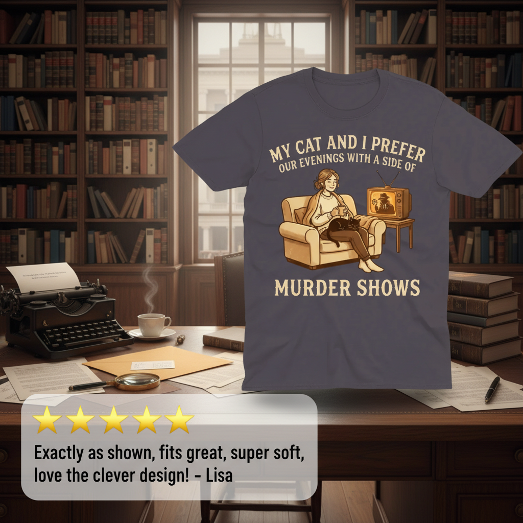 Cozy Murder Show Evenings T-Shirt_review_5star