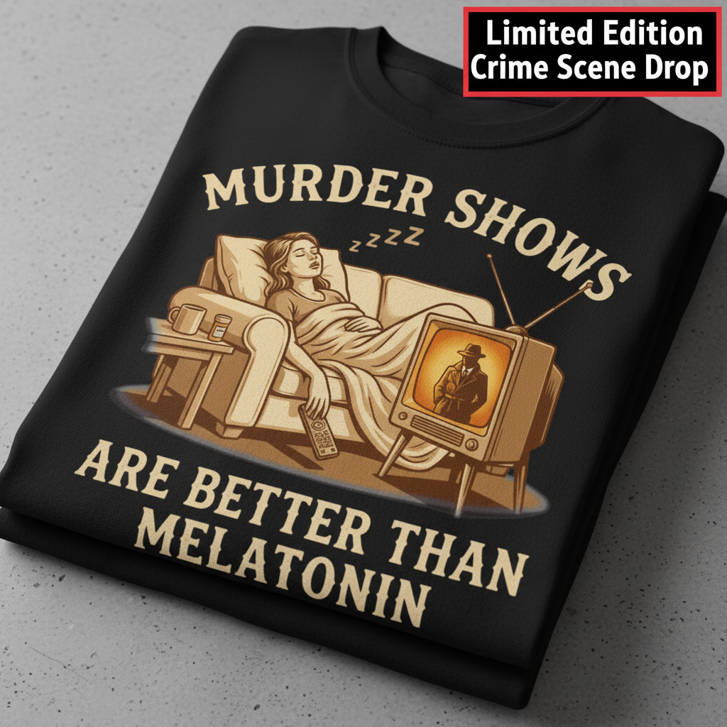 Murder Shows Are Better Than Melatonin T-Shirt_stacked_flatlay