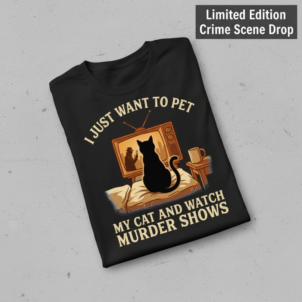 Pet My Cat and Watch Murder Shows T-Shirt_fold_tilt