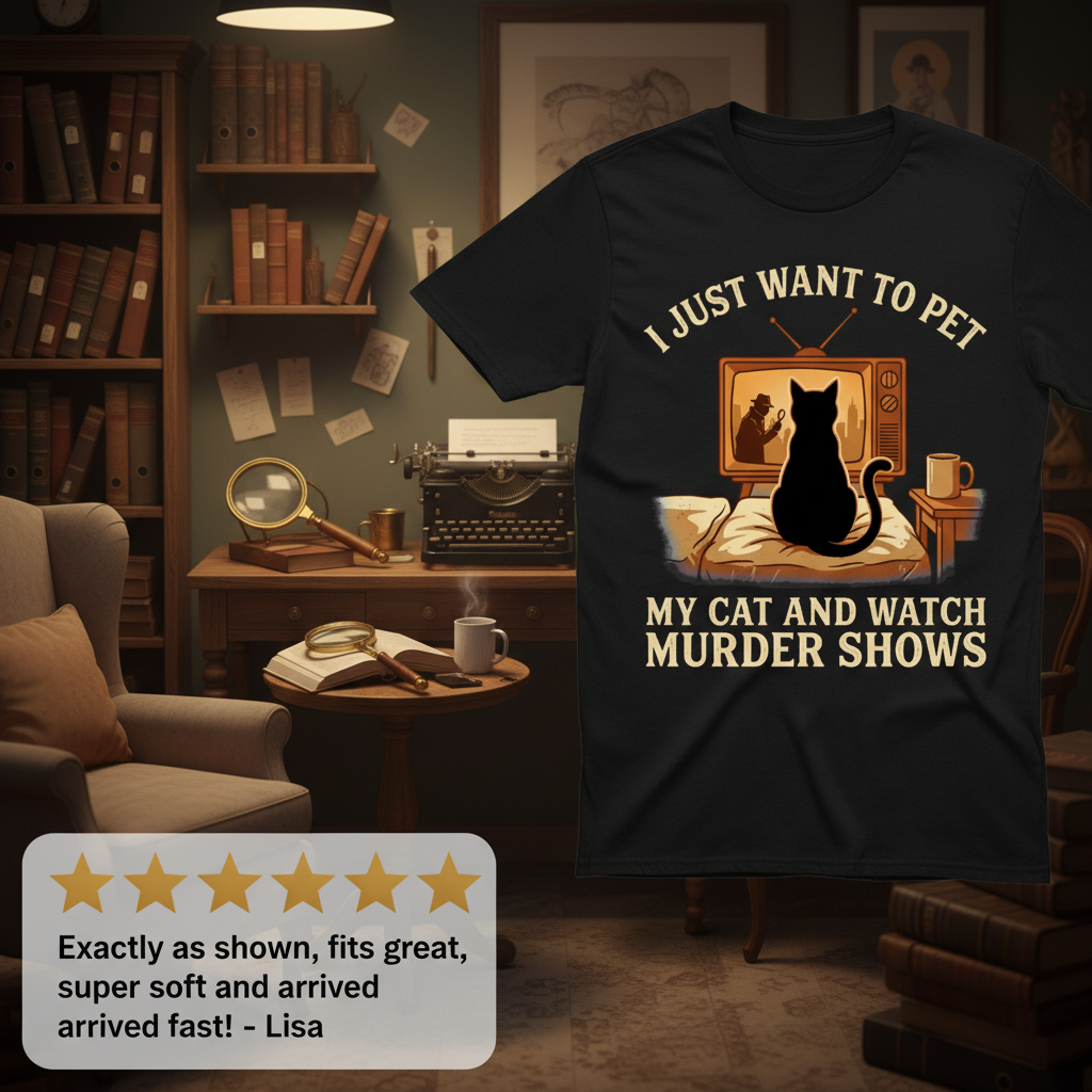 Pet My Cat and Watch Murder Shows T-Shirt_review_5star