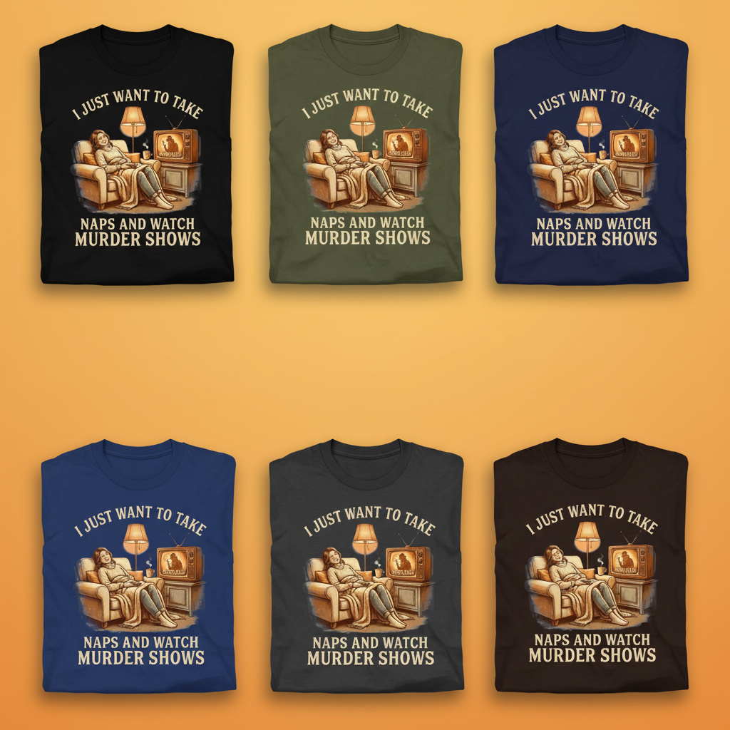Naps and Murder Shows T-Shirt_6color_grid