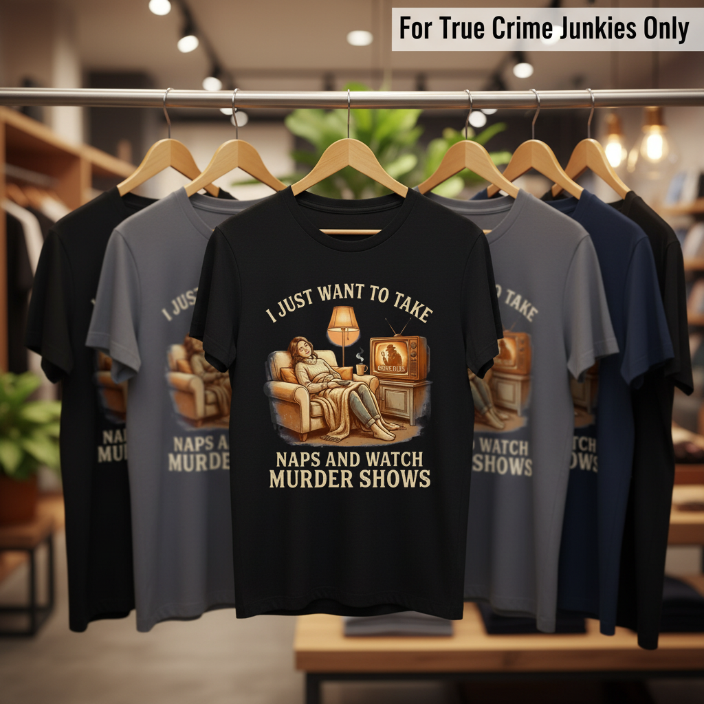 Naps and Murder Shows T-Shirt_boutique_rack