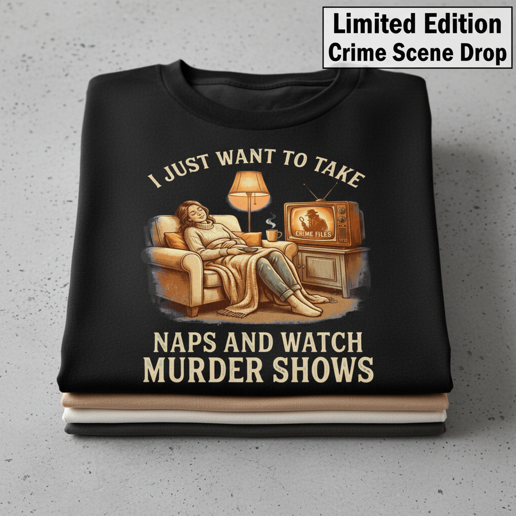 Naps and Murder Shows T-Shirt_stacked_flatlay