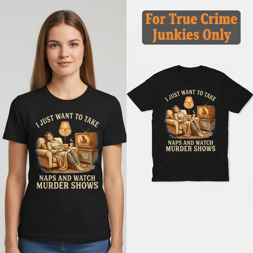 Naps and Murder Shows T-Shirt_model_flat