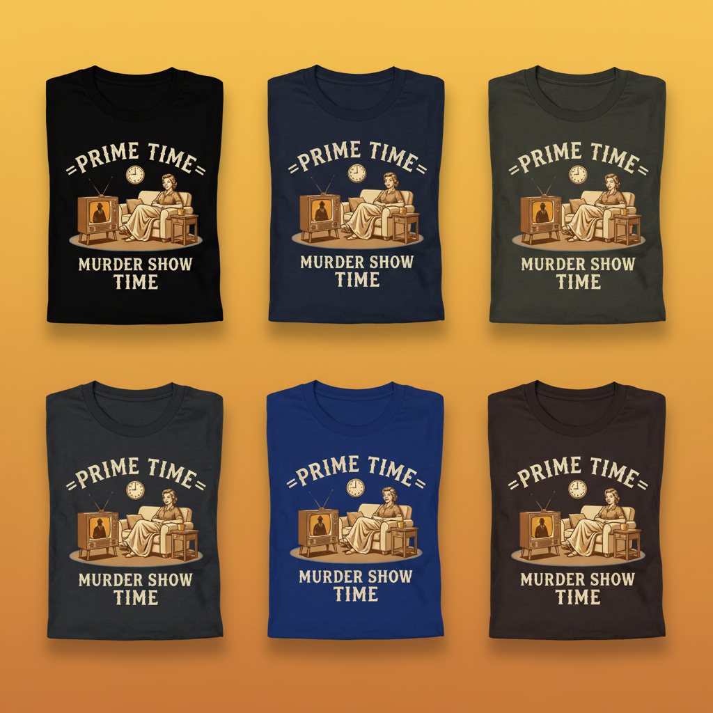 Prime Time Murder Show Time T-Shirt_6color_grid