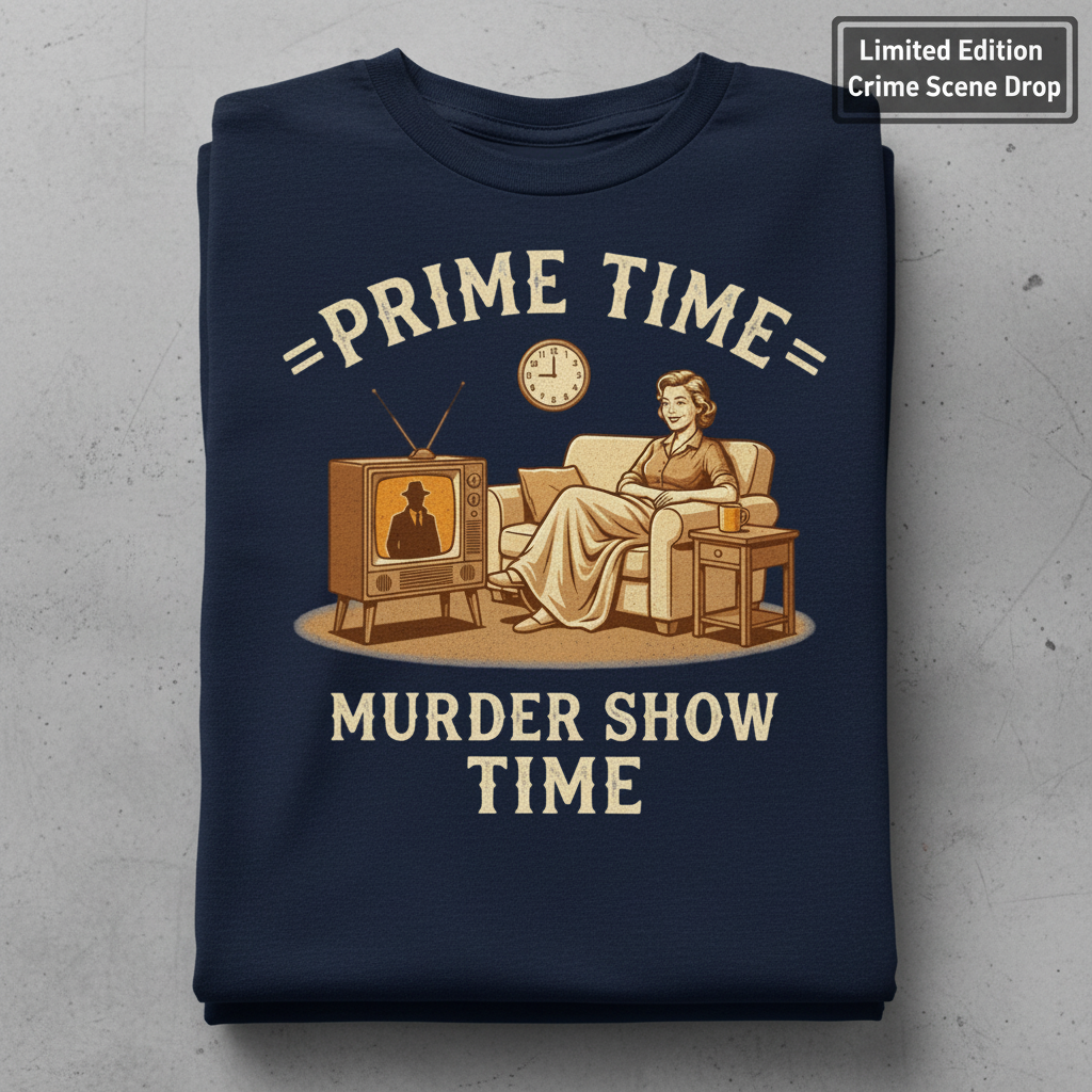 Prime Time Murder Show Time T-Shirt_stacked_flatlay