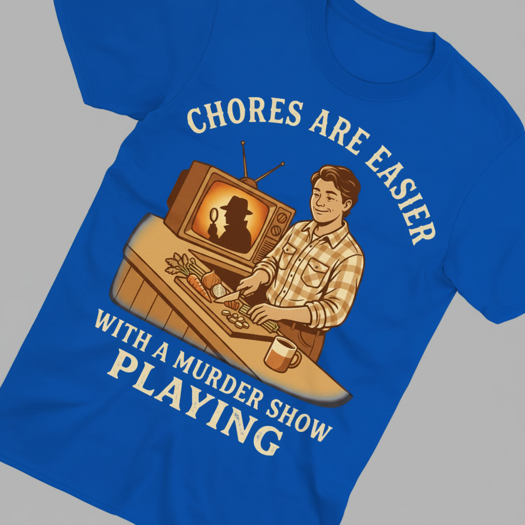 Chores Are Easier With a Murder Show Playing T-Shirt_extreme_za
