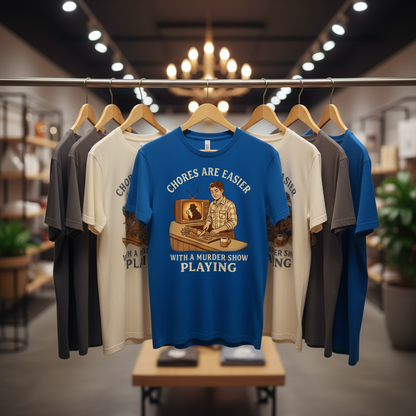 Chores Are Easier With a Murder Show Playing T-Shirt_boutique_rack