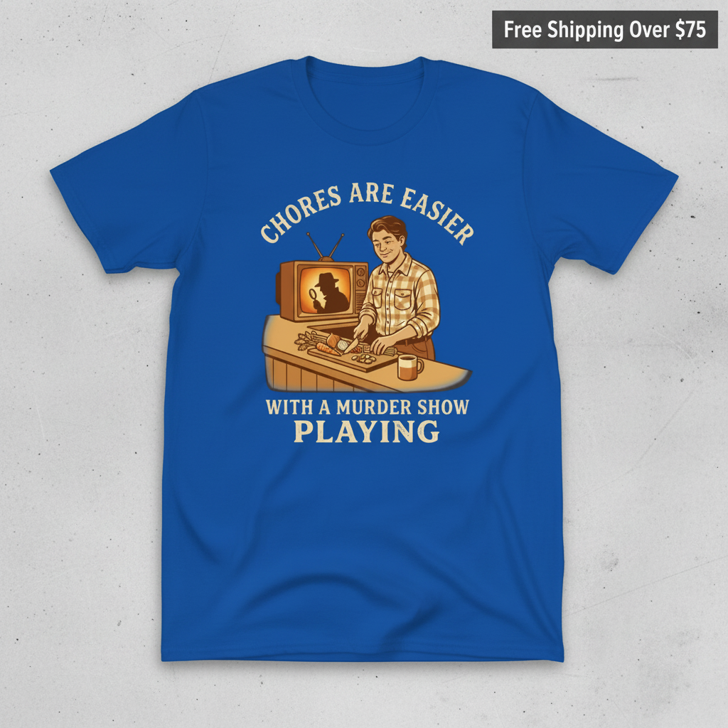 Chores Are Easier With a Murder Show Playing T-Shirt_clean