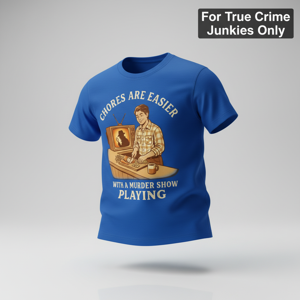 Chores Are Easier With a Murder Show Playing T-Shirt_3d_float