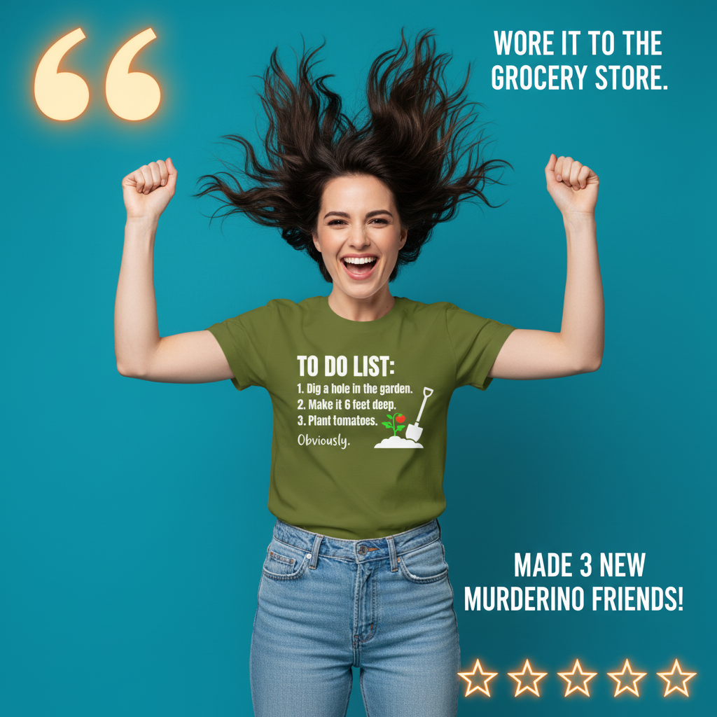Funny Garden To‑Do List T-Shirt_model_testimonial