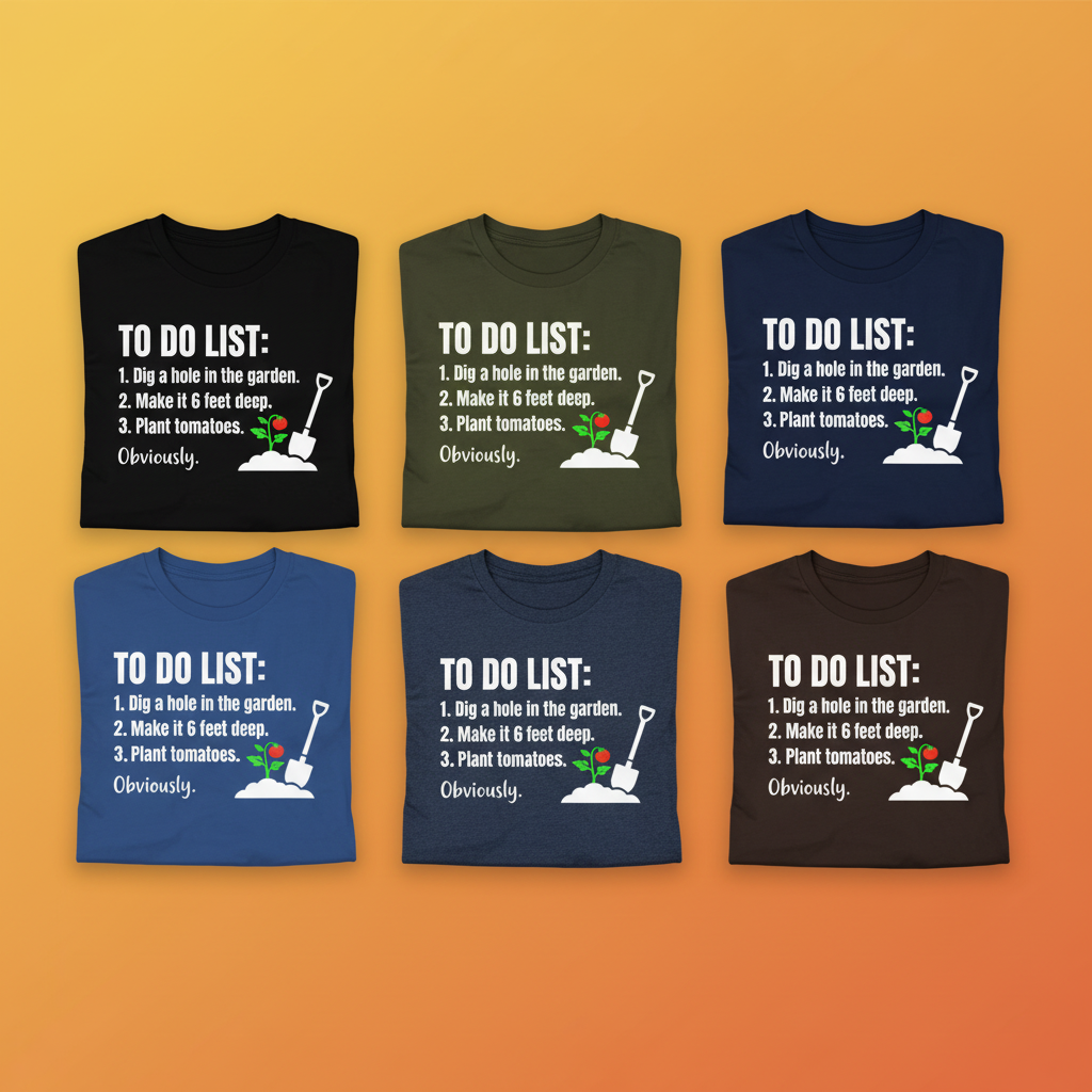 Funny Garden To‑Do List T-Shirt_6color_grid