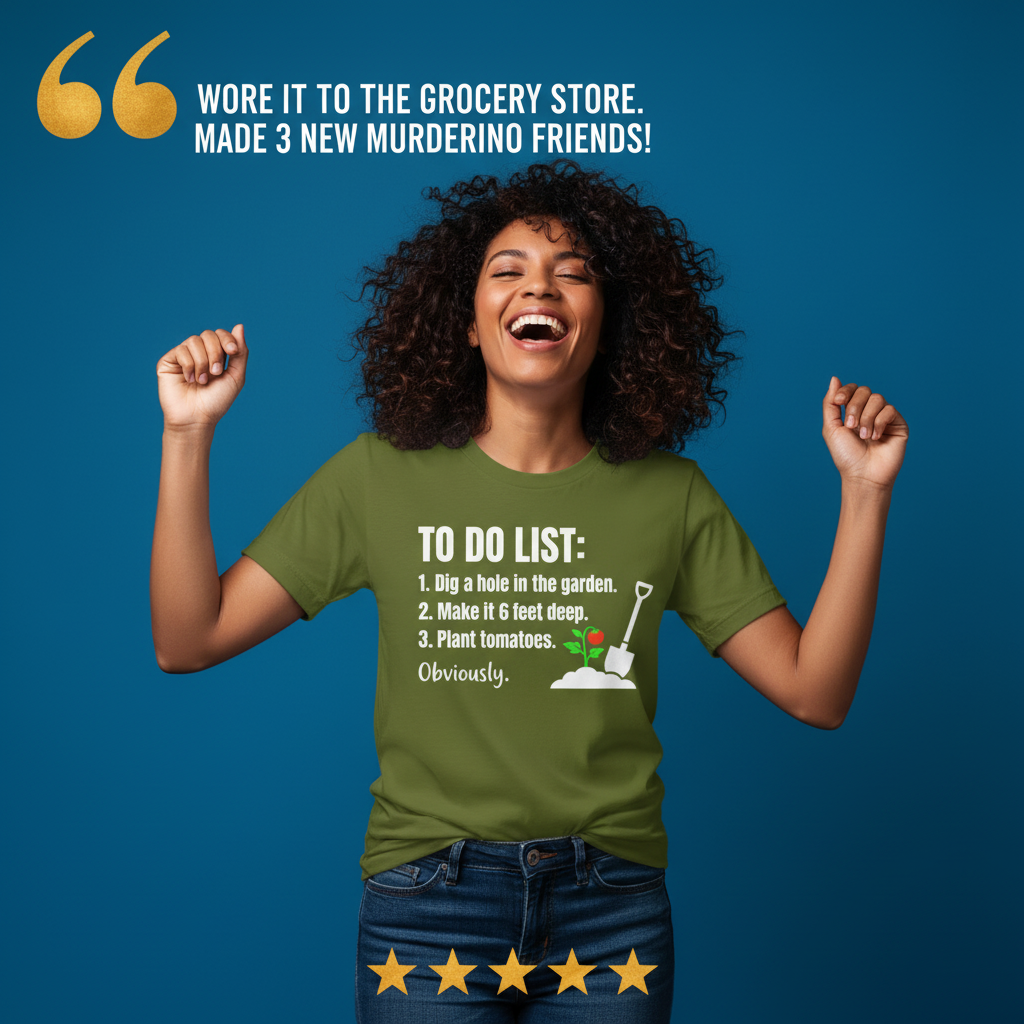Funny Garden To‑Do List T-Shirt_model_testimonial