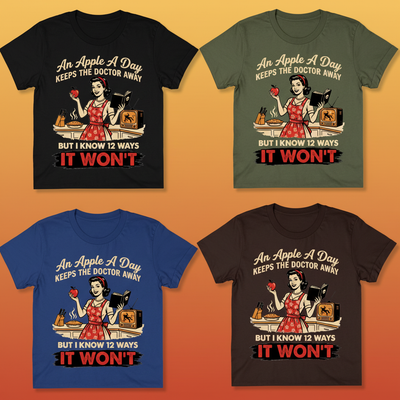 Apple A Day Killer Retro T-Shirt_6color_grid