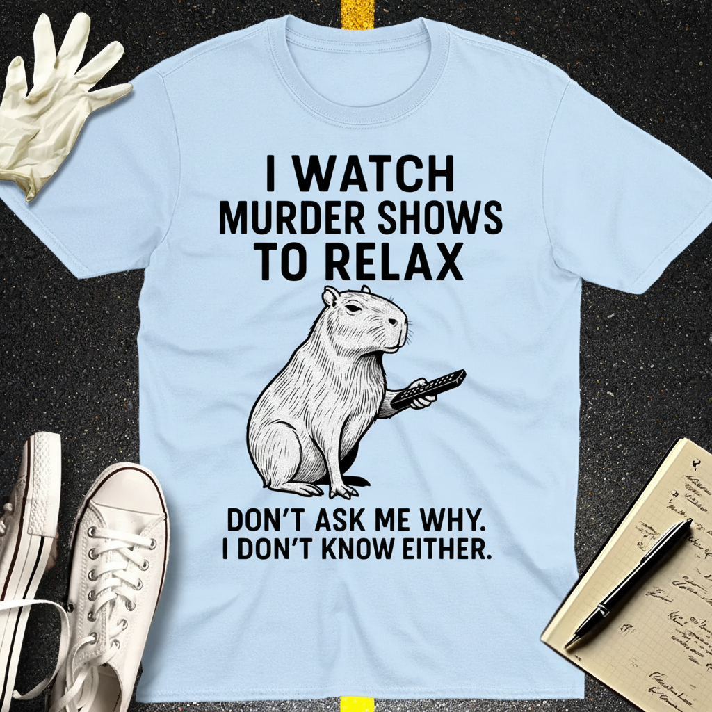 Murder Shows & Chill Capybara T-Shirt_3_model