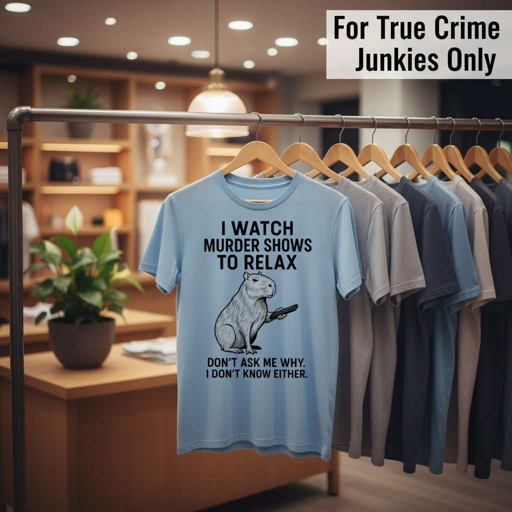 Murder Shows & Chill Capybara T-Shirt_boutique_rack