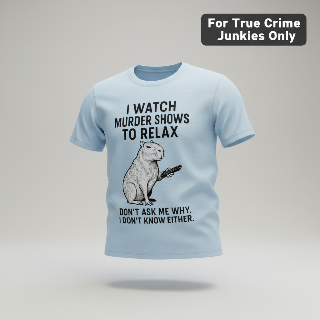 Murder Shows & Chill Capybara T-Shirt_3d_float
