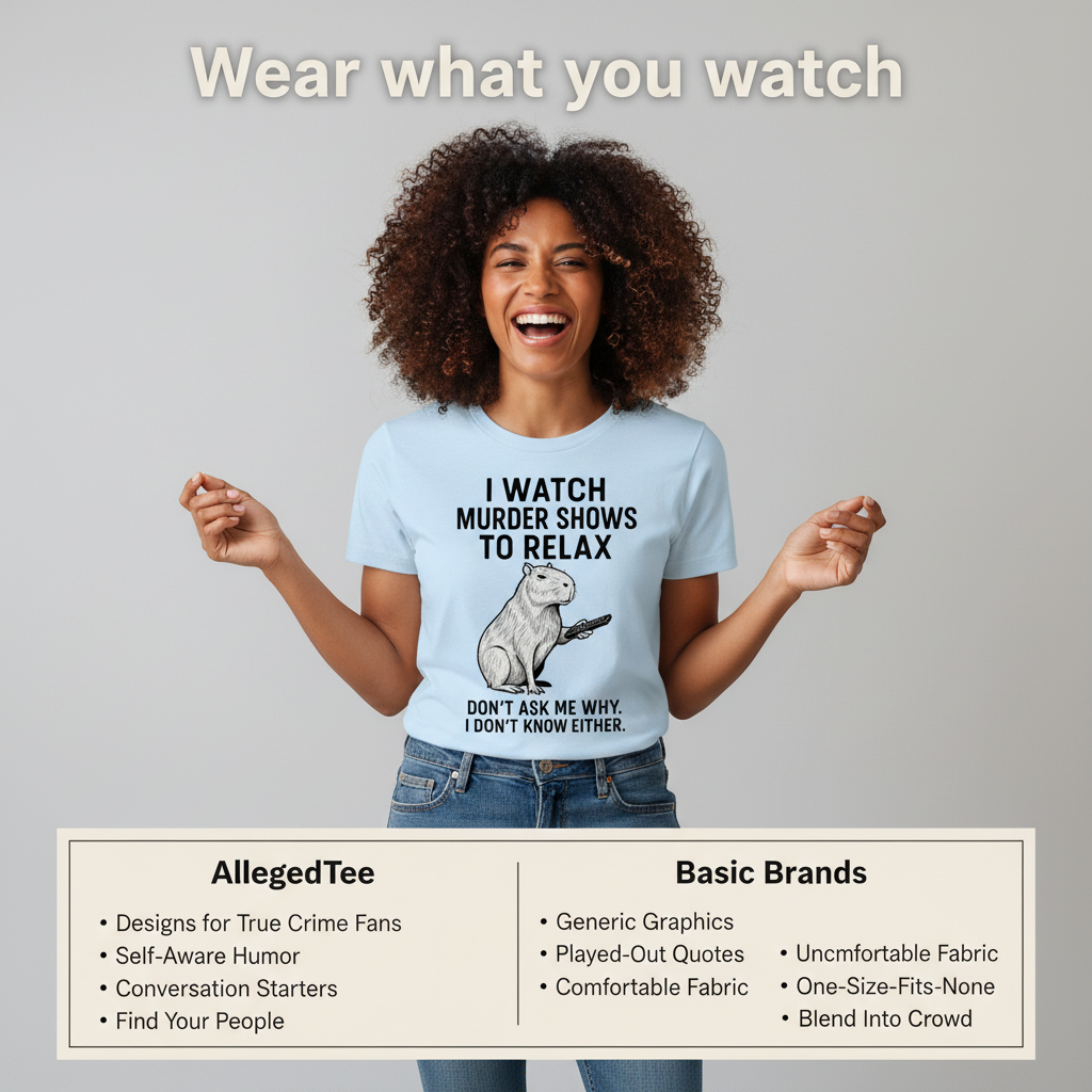 Murder Shows & Chill Capybara T-Shirt_product_table