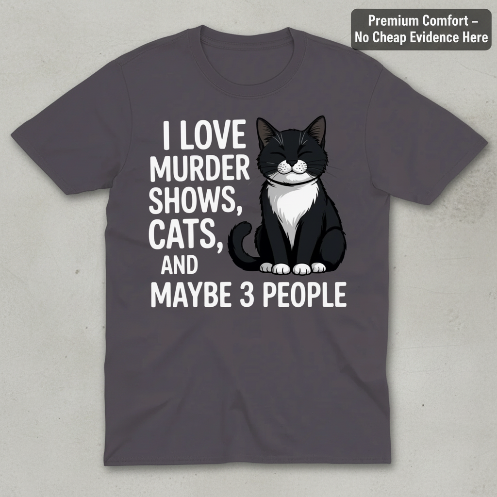 Murder Shows & Cat Attitude T-Shirt_clean