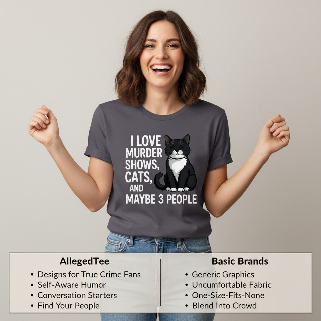 Murder Shows & Cat Attitude T-Shirt_product_table