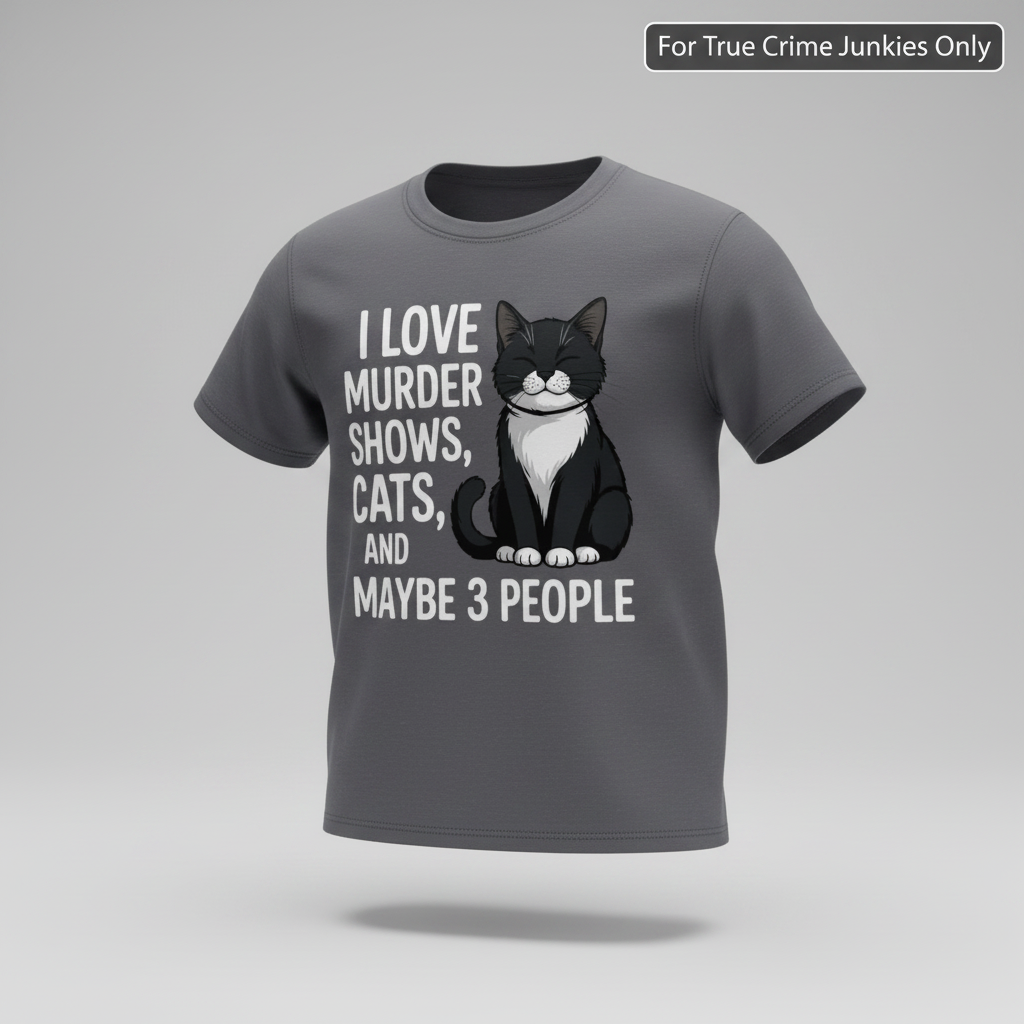 Murder Shows & Cat Attitude T-Shirt_3d_float