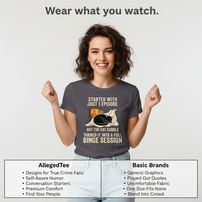 Cat Cuddle Binge Session T-Shirt_product_table