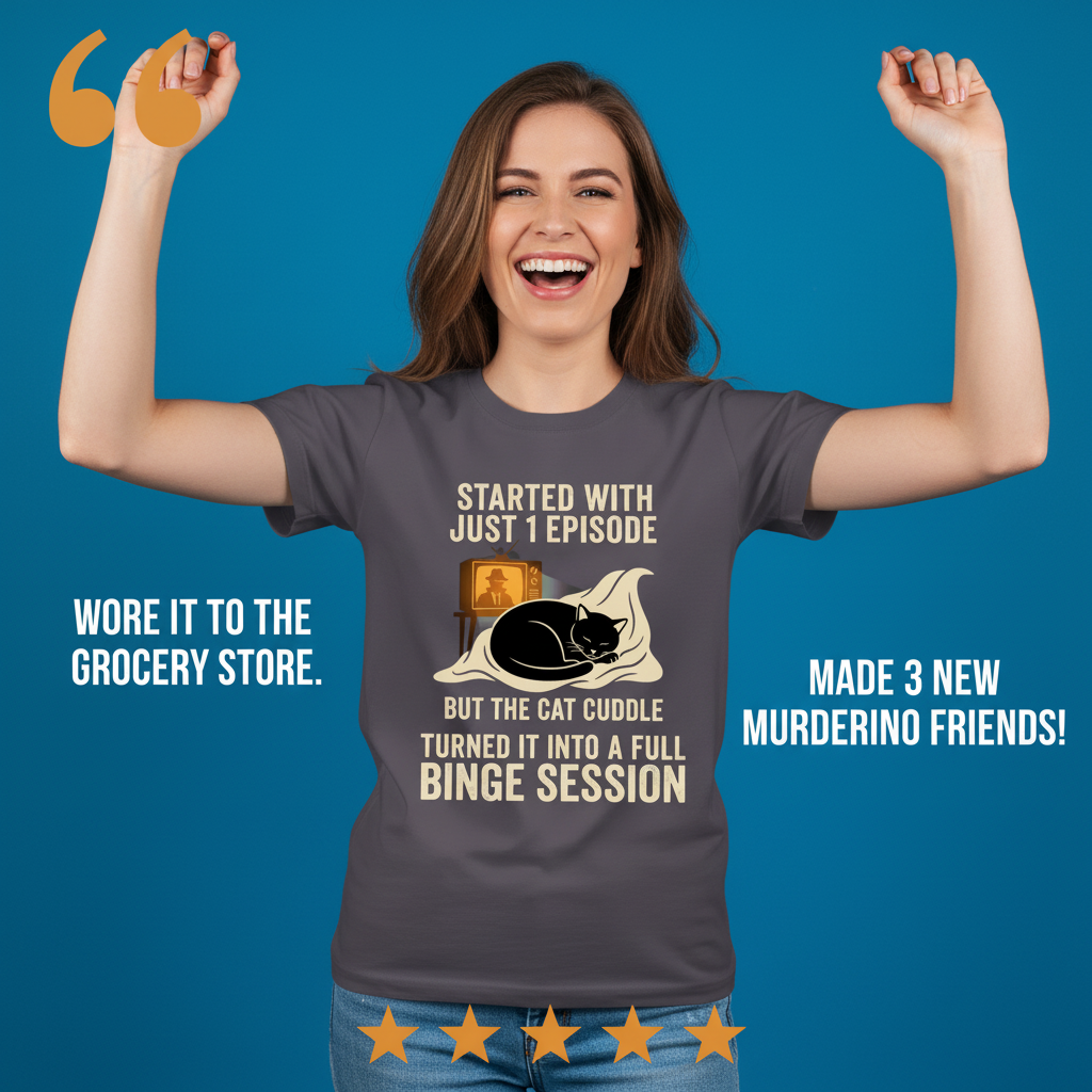 Cat Cuddle Binge Session T-Shirt_model_testimonial