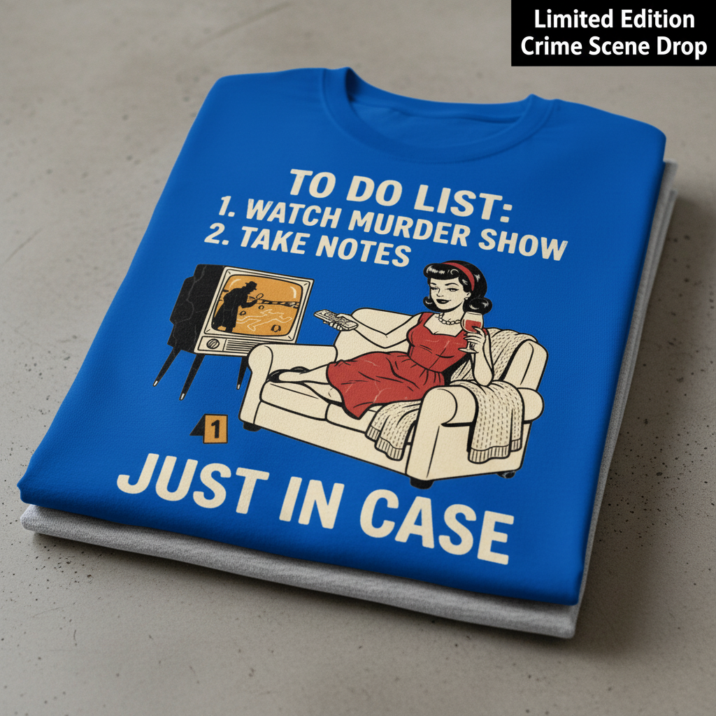 Just In Case Murder Show To-Do List T-Shirt_stacked_flatlay