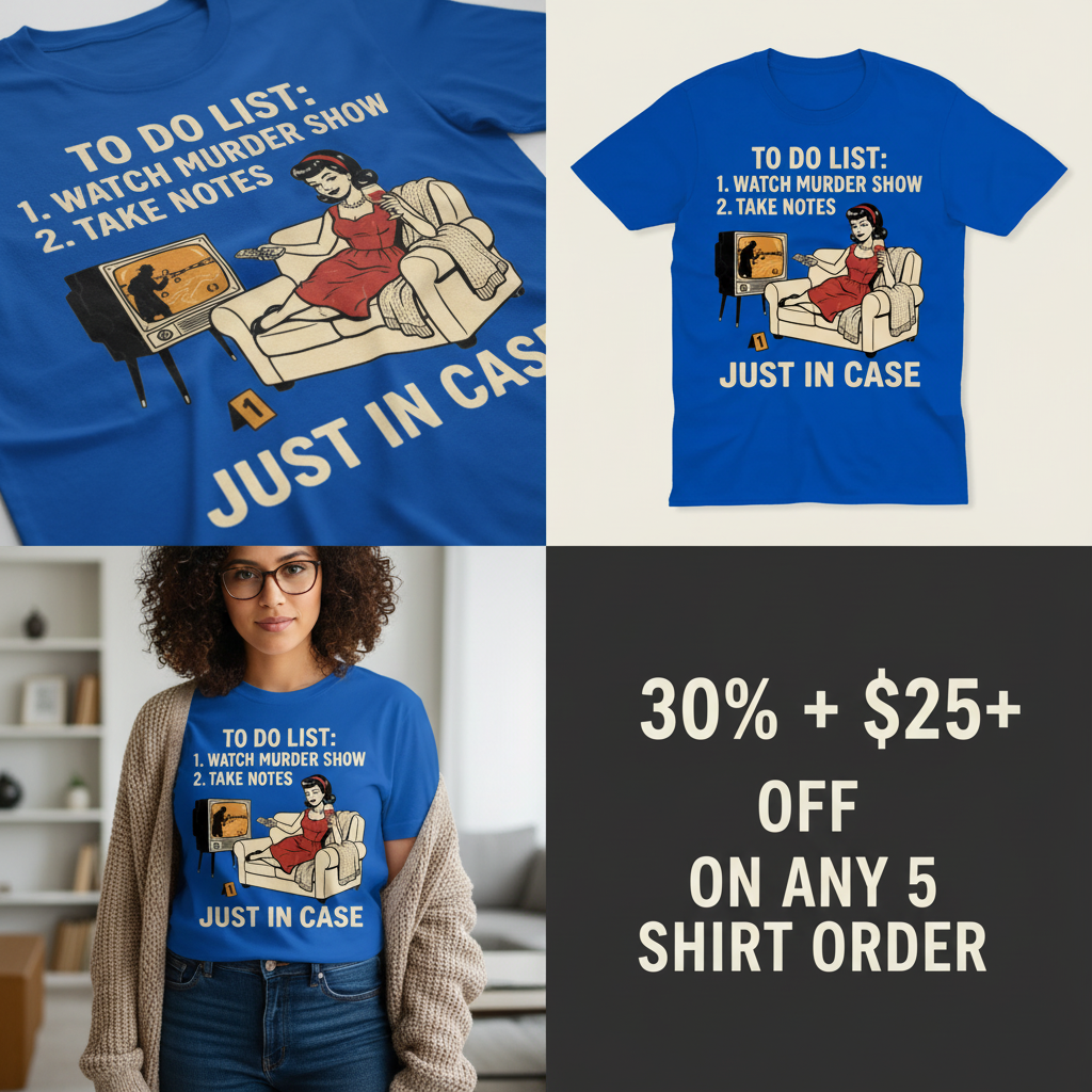 Just In Case Murder Show To-Do List T-Shirt_4_panel