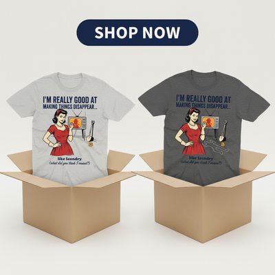 Making Things Disappear Retro Humor T-Shirt_dual_lifestyle