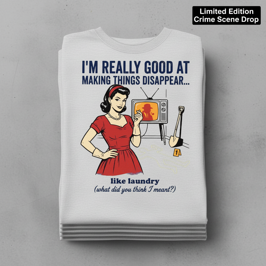 Making Things Disappear Retro Humor T-Shirt_stacked_flatlay