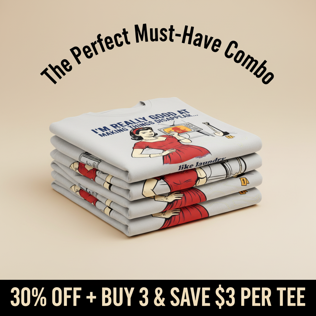 Making Things Disappear Retro Humor T-Shirt_stacked_promotion