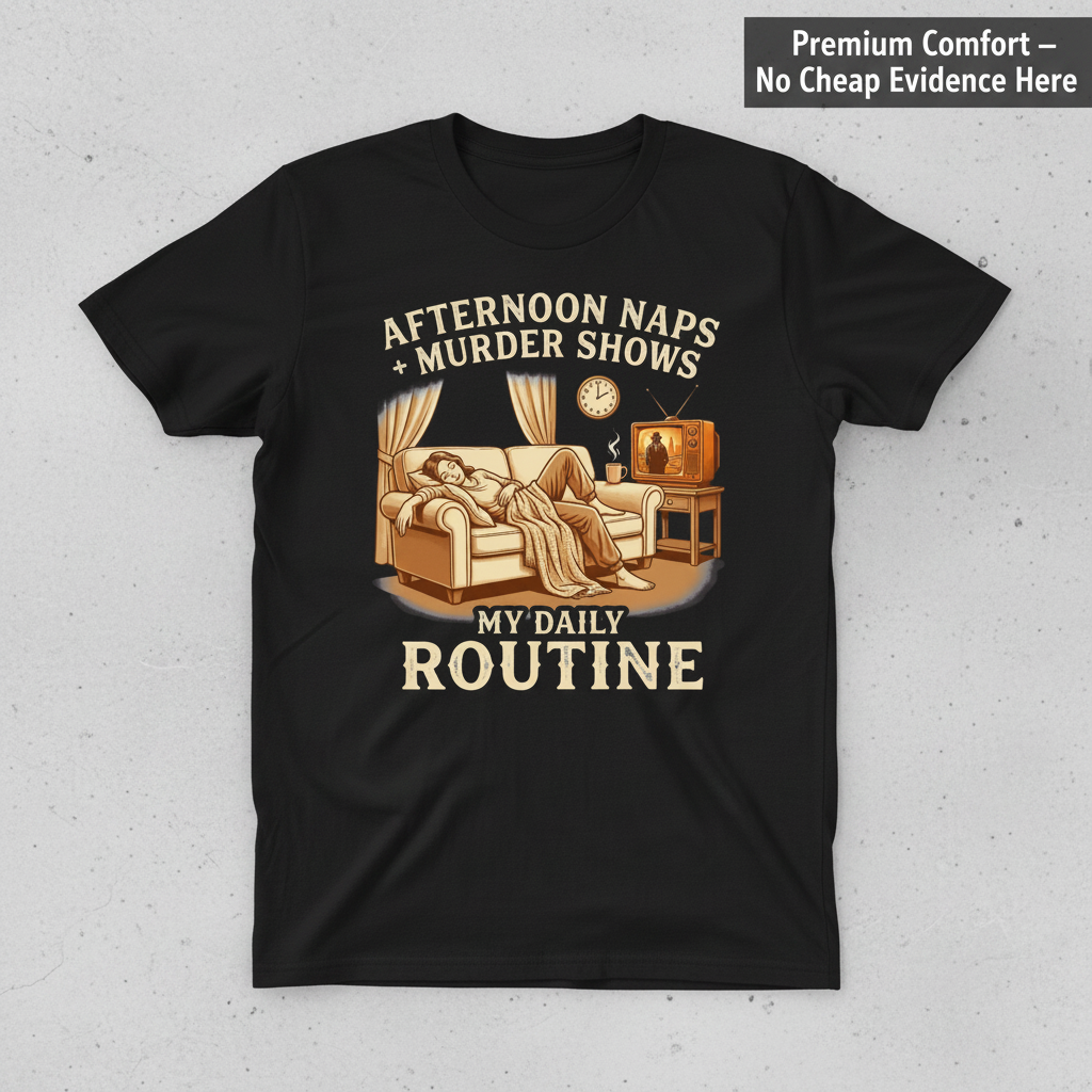 Afternoon Naps & Murder Shows Routine T-Shirt_clean
