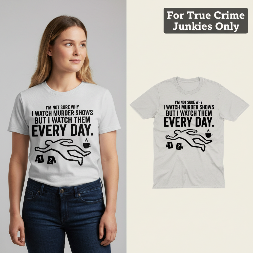 Murder Show Addict Every Day T-Shirt_model_flat