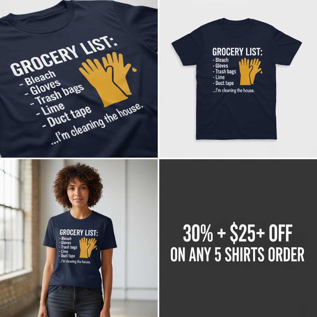 Grocery List Crime Humor T-Shirt_4_panel
