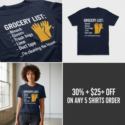 Grocery List Crime Humor T-Shirt_4_panel